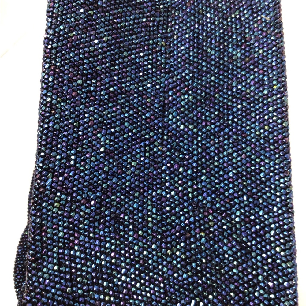 Vintage 1940’s Du Bonnette Elegant Blue glass Beaded evening Bag - Picture 9 of 13